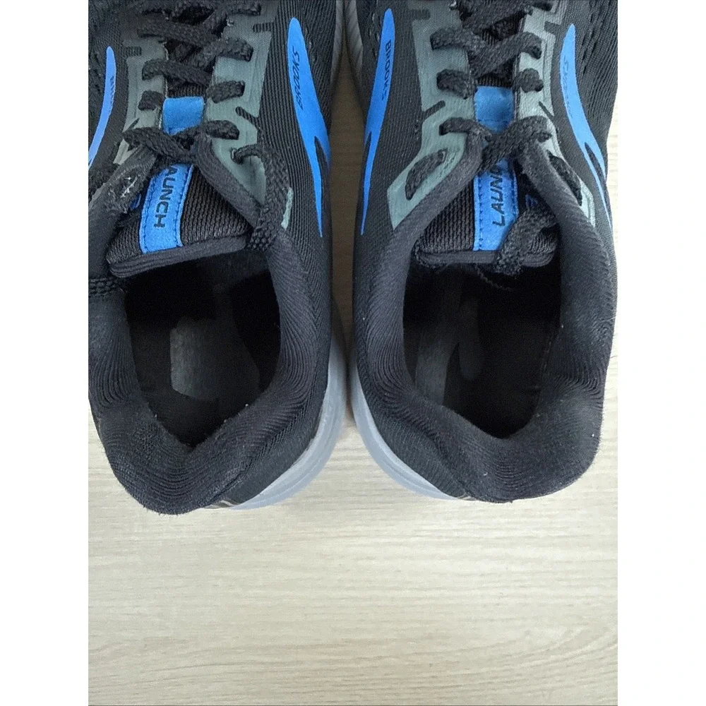 Brooks Launch 8 Running Shoes Mens Size 7 Black Blue 1103581D018‎ Sneakers